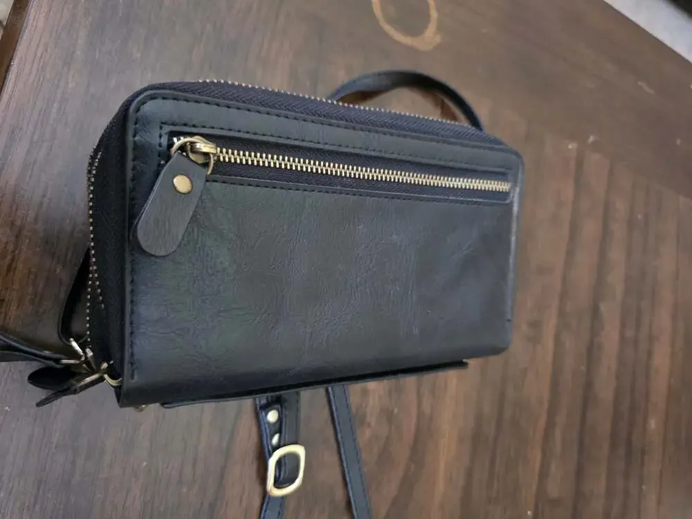 Double Zip-Around Smartphone-Friendly Clutch Wallet
